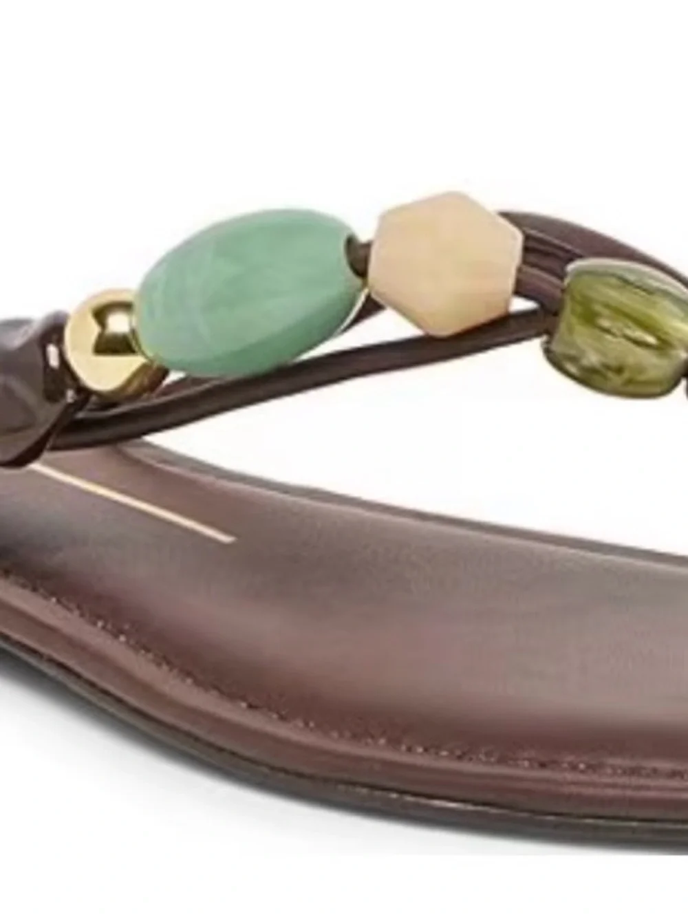 From Dolce Vita, the Cely Leather Bead Embellished Thong Sandals